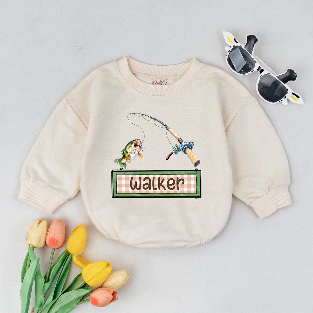 Fishing Baby Outfit Personalized Baby Fishing Shirt Little Fisherman Romper Custom Name Baby Gift Ou 429