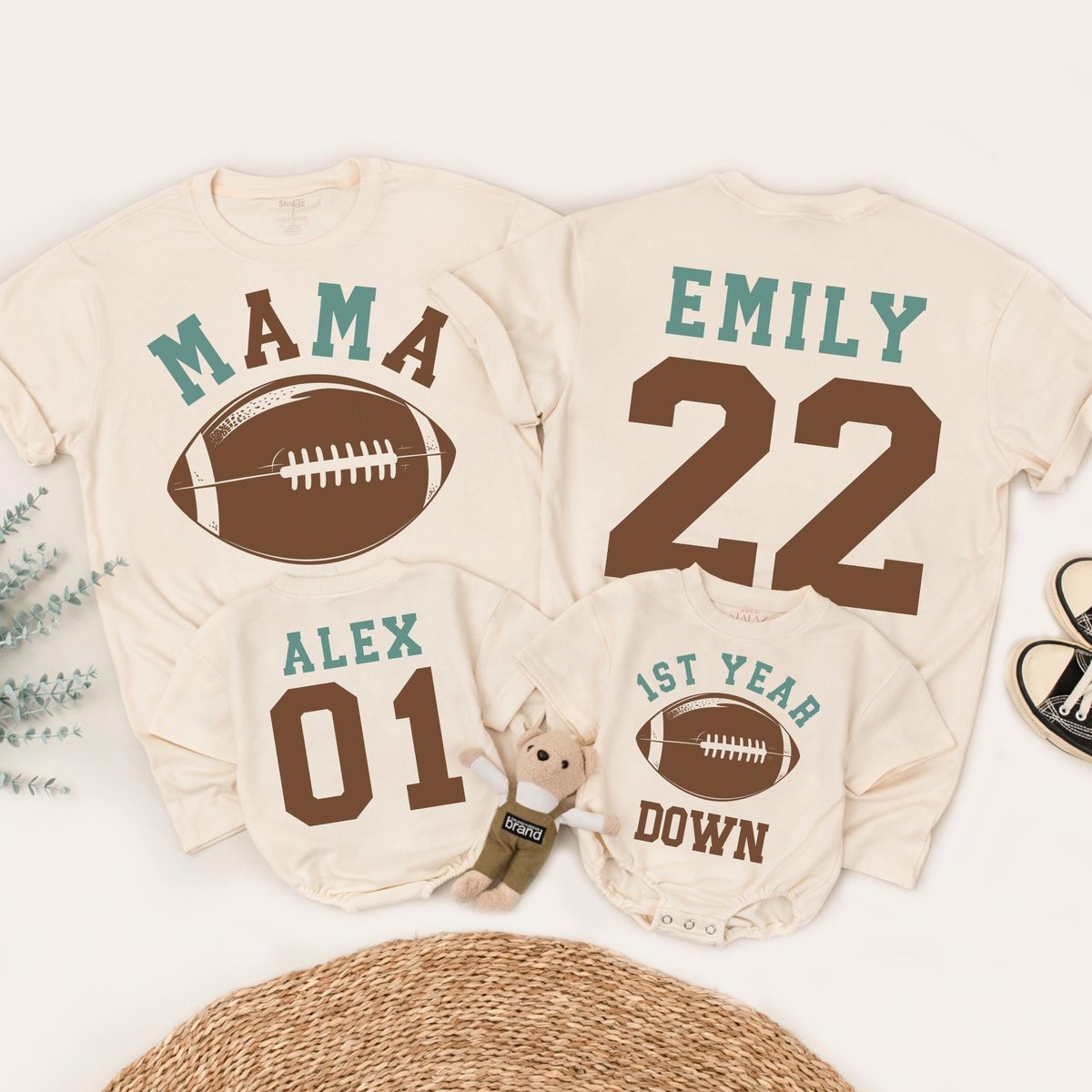 Football 1st Birthday Outfit First Birthday Matching Family Shirts Touchdown One Football Family Bir 183