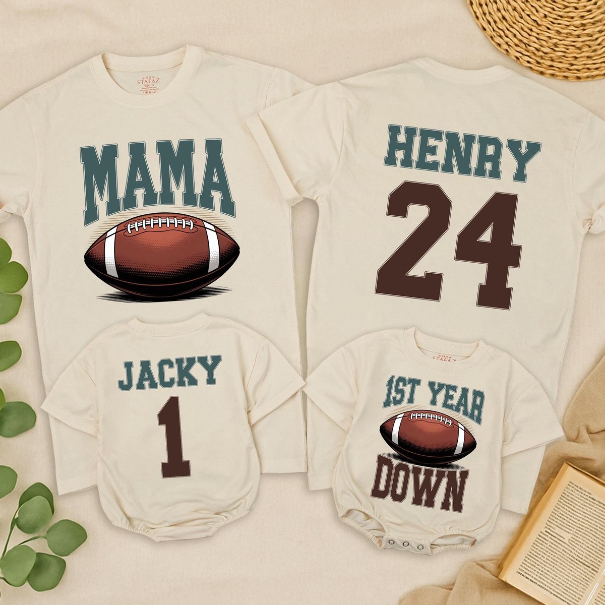 Football 1st Birthday Outfit First Birthday Matching Family Shirts Touchdown One Football Family Bir 434