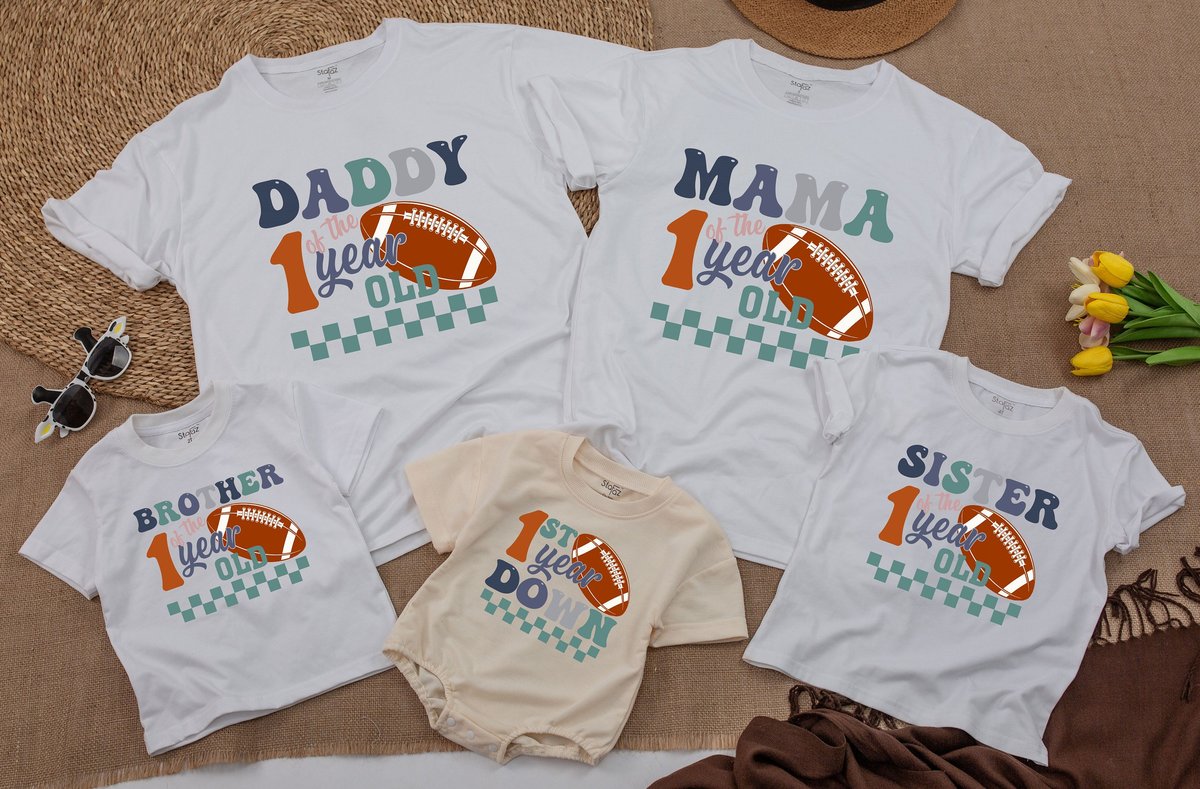 Football First Birthday Matching Family Shirts Football Birthday Outfit Family Matching Tees 1st Bir 154