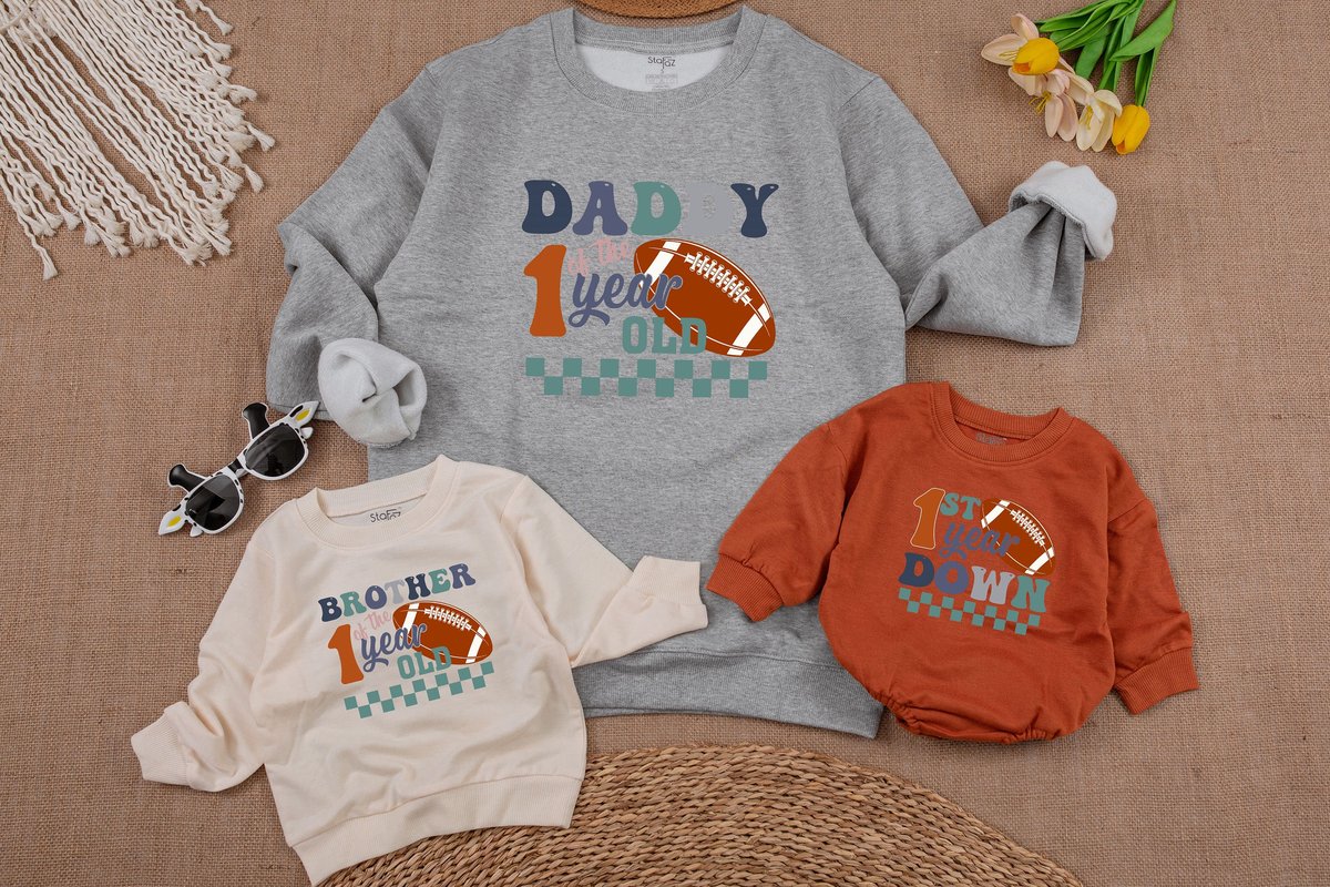 Football First Birthday Matching Family Shirts Football Birthday Outfit 1st Birthday Tee Birthday Ma 156