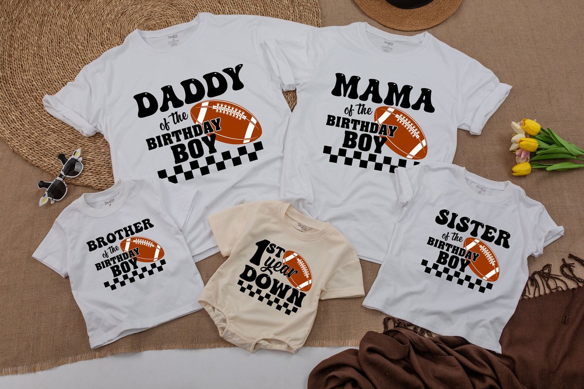 Football First Birthday Matching Family Shirts Football Birthday Outfit Mom Baby Outfit Mommy and Me 160