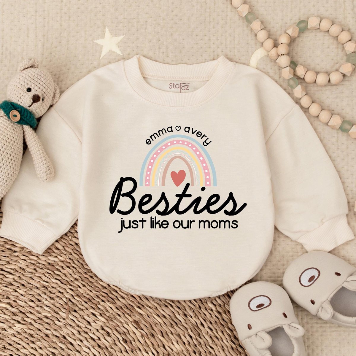 Friends Newborn Bodysuit Matching Baby Outfits New Mom Gift Best Friend Outfit Newborn Gift Mother'