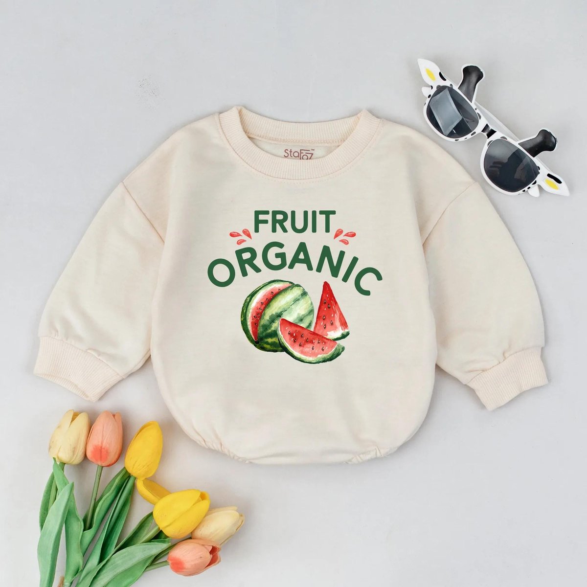 Fruit Organic Baby Bubble Romper Funny Watermelon Baby Outfit Summer Baby Clothes Cute Fruit Themed 188