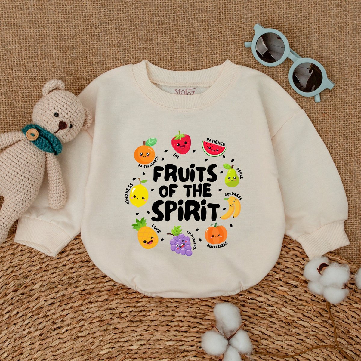 Fruits of the Spirit Romper Religious Baby Bodysuit Newborn Bubble Romper Christian Kids Clothing Fr 172