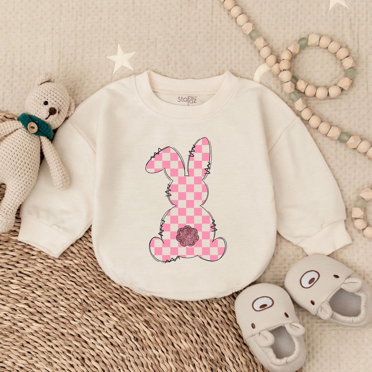 Funny Bunny Easter Bubble Romper  Easter Day Baby Outfit Girl Bubble Romper Baby Clothes Baby Romper