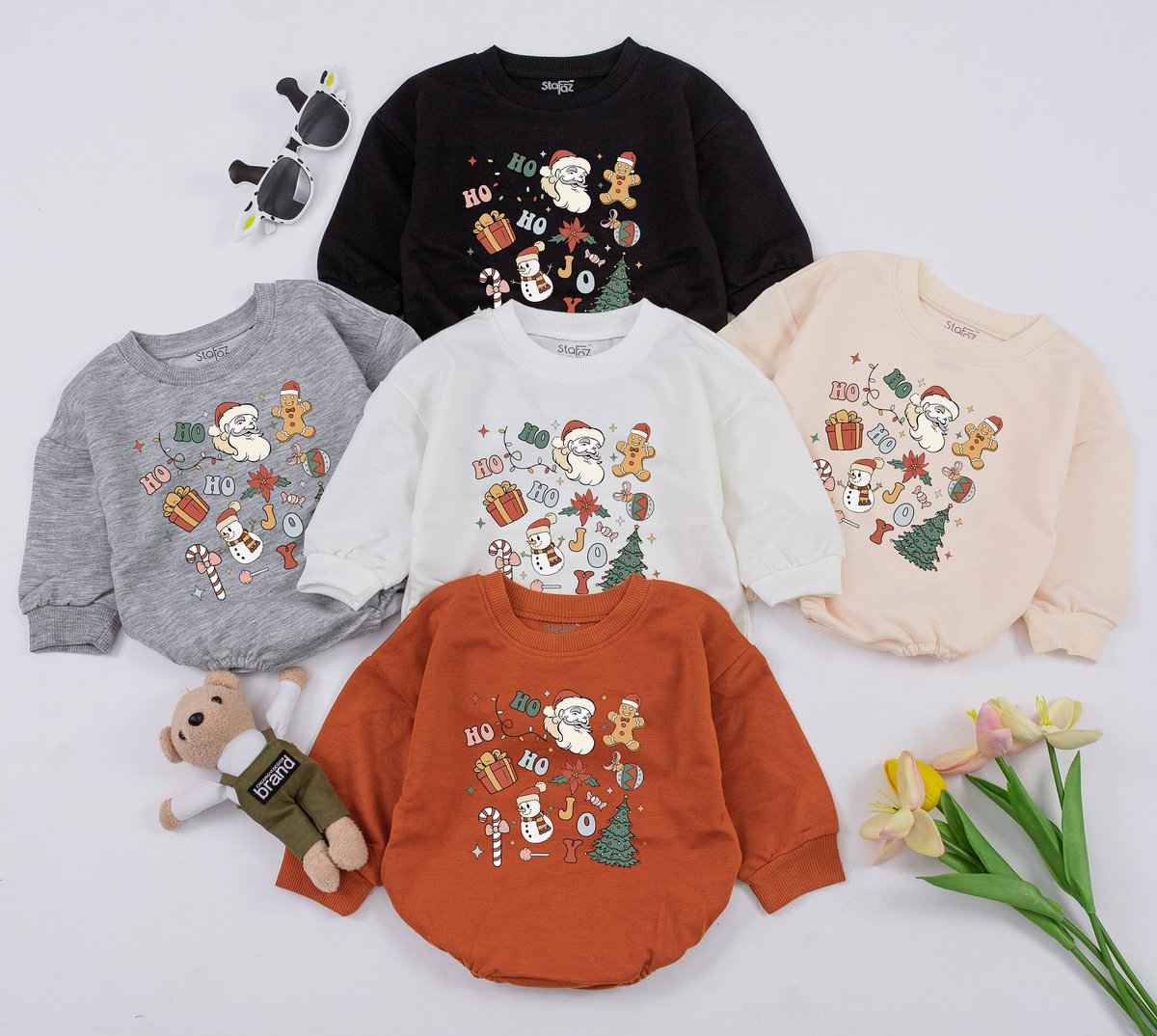 Funny Christmas Baby Outfit Bubble Romper 1st Christmas Baby Shower Retro Santa Christmas outfit Chr 157