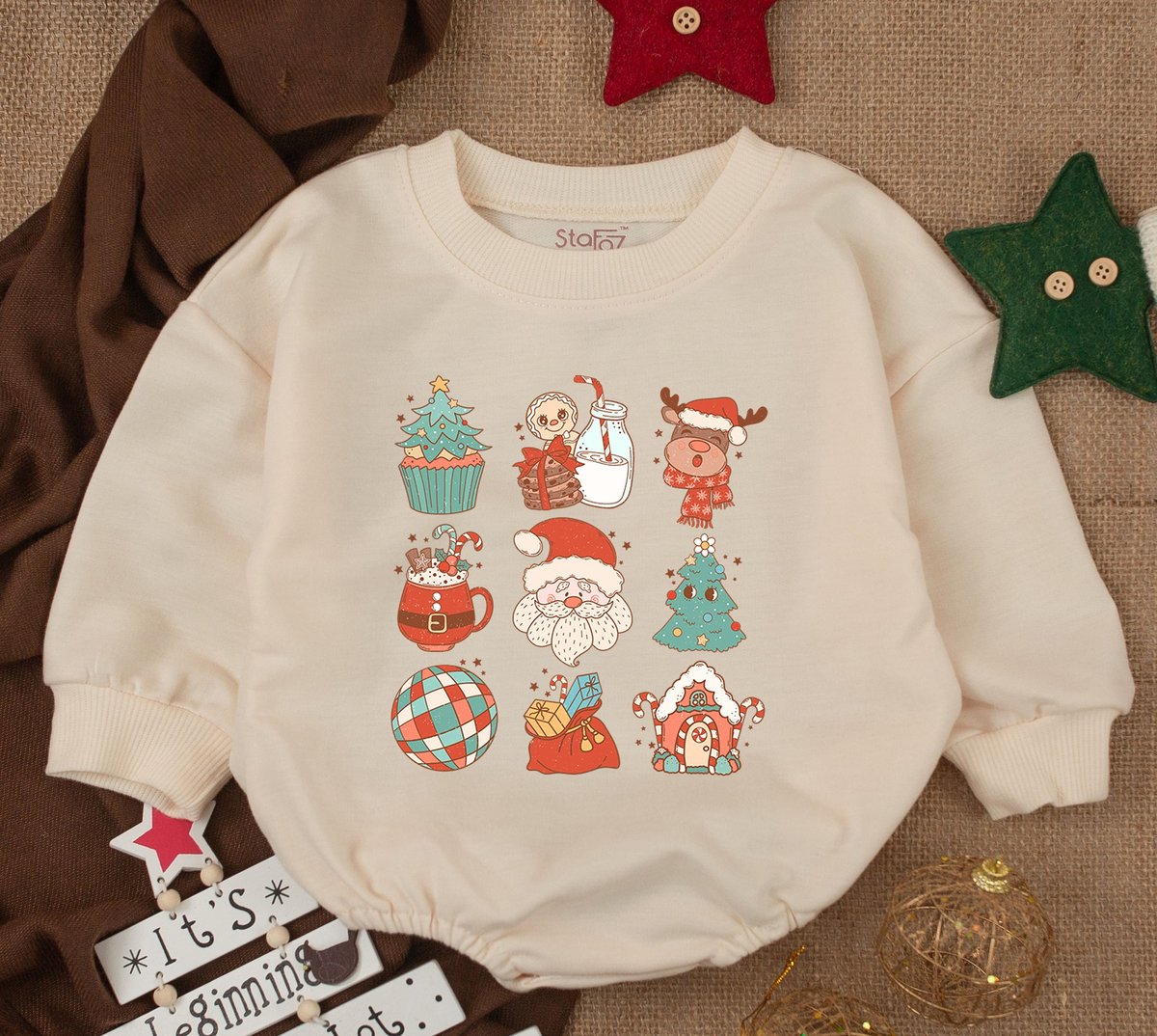 Funny Christmas Baby Outfit Bubble Romper Toddler Sweatshirt 1st Christmas Merry Christmas Vibes Bab 158