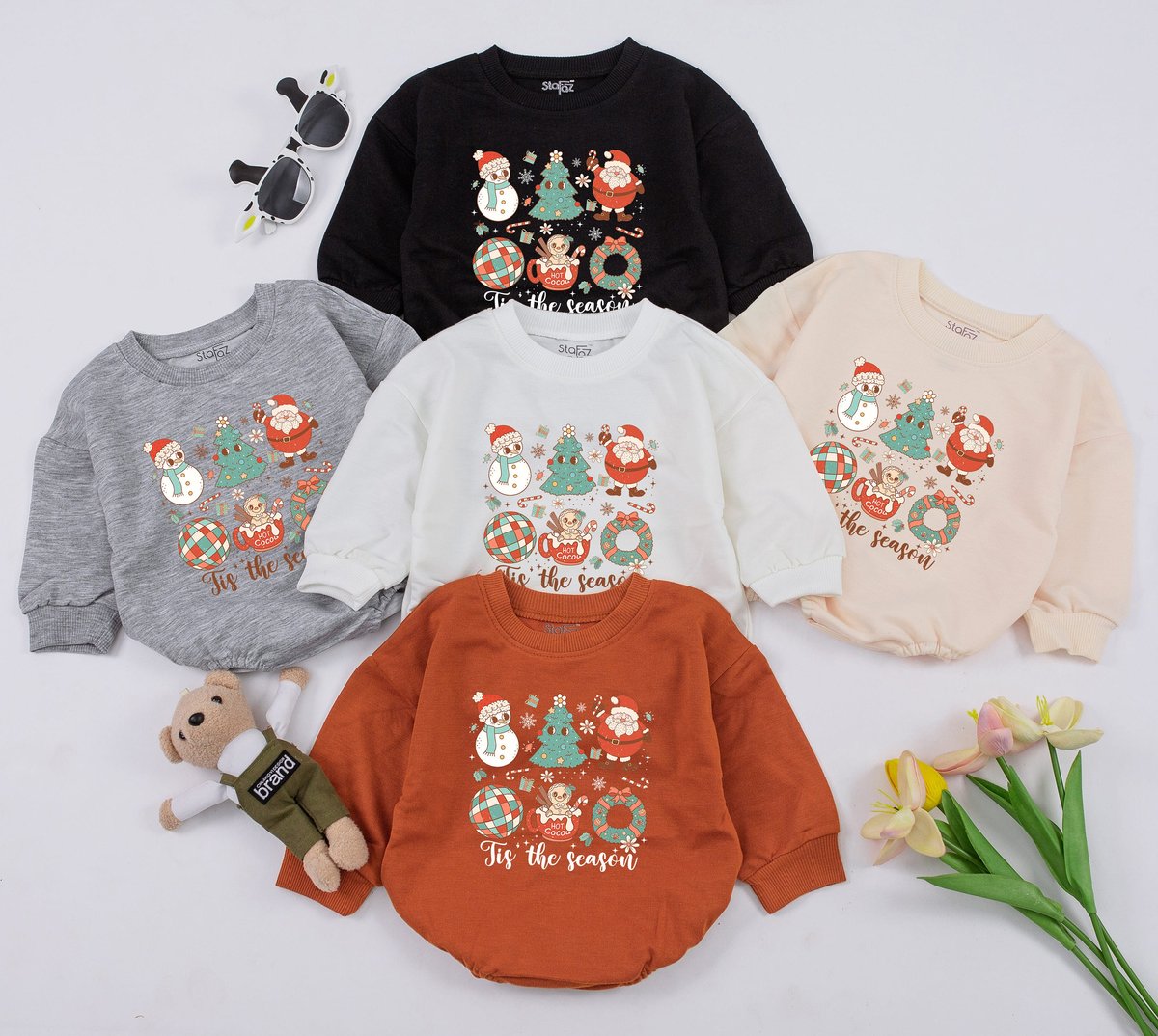 Funny Christmas Baby Outfit Bubble Romper Tis the season Xmas 1st Christmas Merry Christmas Vibes Ba 158