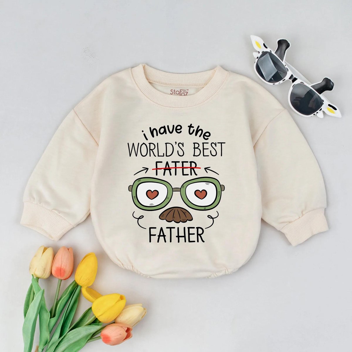 Funny Fathers Day Bubble Romper World's Best Dad Baby Outfit Cute Baby Gift for Dad First Fathers D 431
