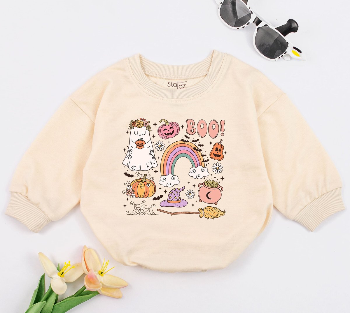 Funny Halloween Baby Romper Long Sleeve Baby Bodysuit Pumpkin Baby Shower Little Pumpkin Boo Fall Ba 152