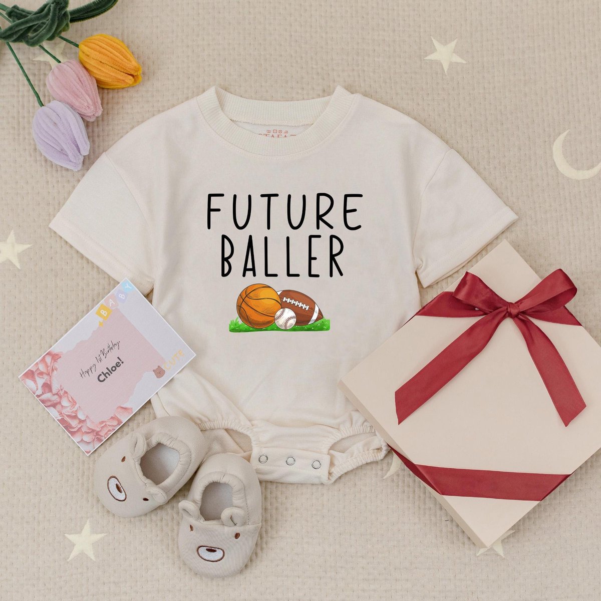 Future Baller Sports Baby Romper Sports Baby Shower Sports Birthday Baseball Baby Football Baby Bask