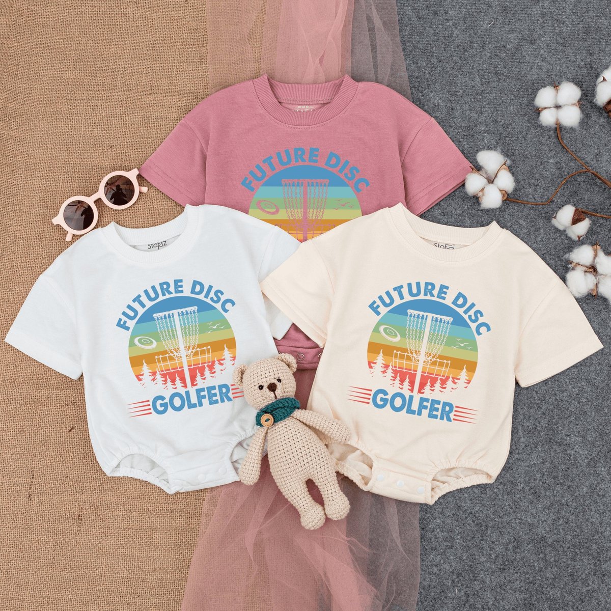 Future Disc Golfer Bubble Romper Short  Sleeves Gameday Outfit Newborn Outfit Frisbee Par Bodysuit 169