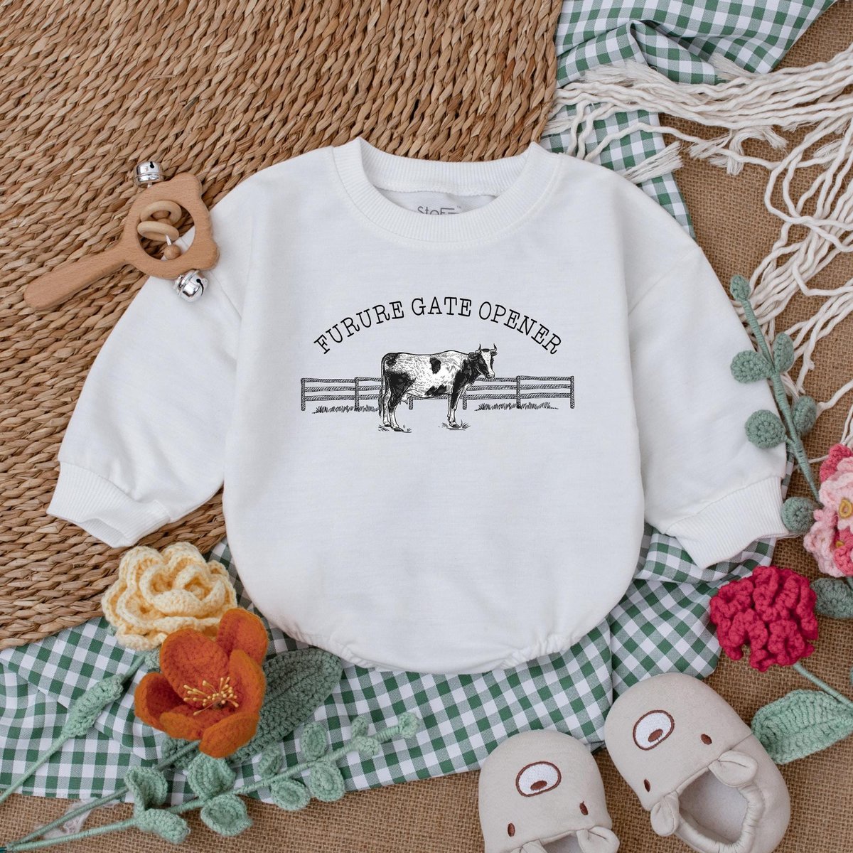 Future Gate Opener Romper Western Baby Bodysuit Western Baby Gift Newborn Bubble Romper Baby Boy Clo 184