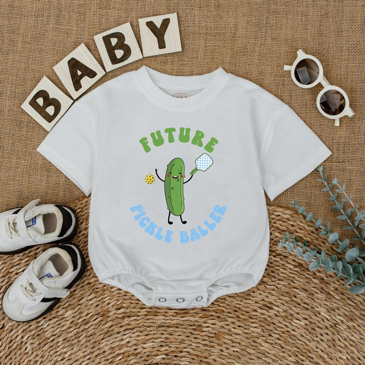 Future Pickleballer Baby Romper Baby Pickleball Bodysuit Funny Pickleball Infant Outfit Pickle Lover 430