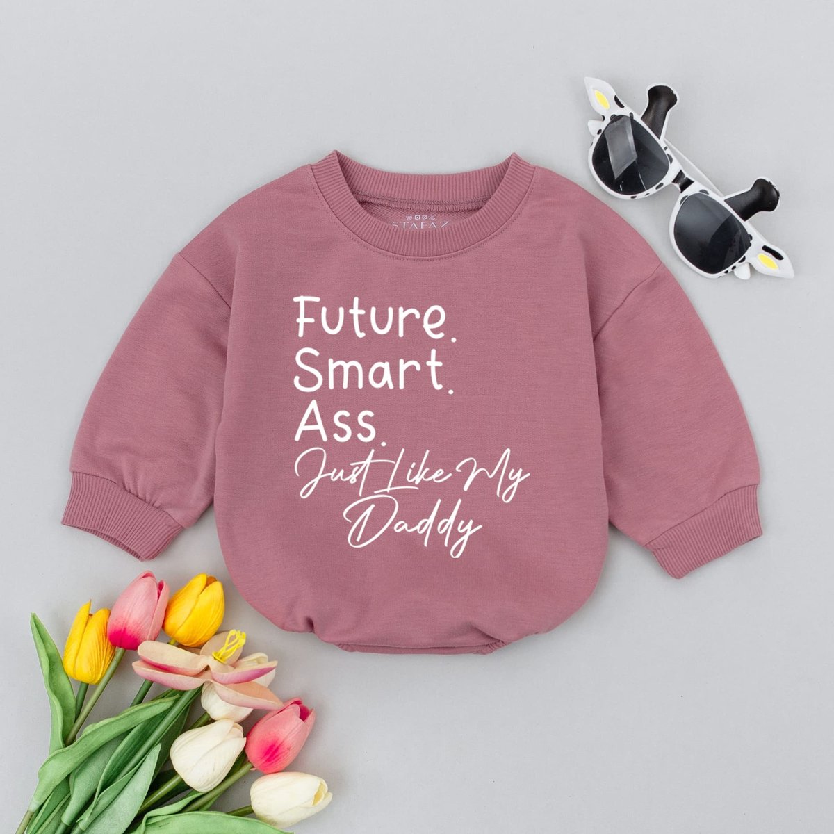Future Smart Ass Just Like My Daddy Baby Romper Funny Baby Bodysuit Baby Shower Father's Day Gift N 171