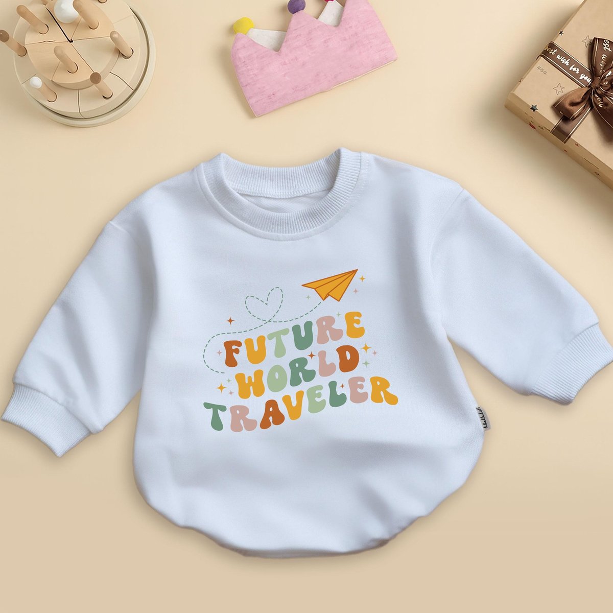 Future World Traveler Romper Traveler Baby Bodysuit Retro Baby Adventure Bodysuit New Travel Baby Ro 436