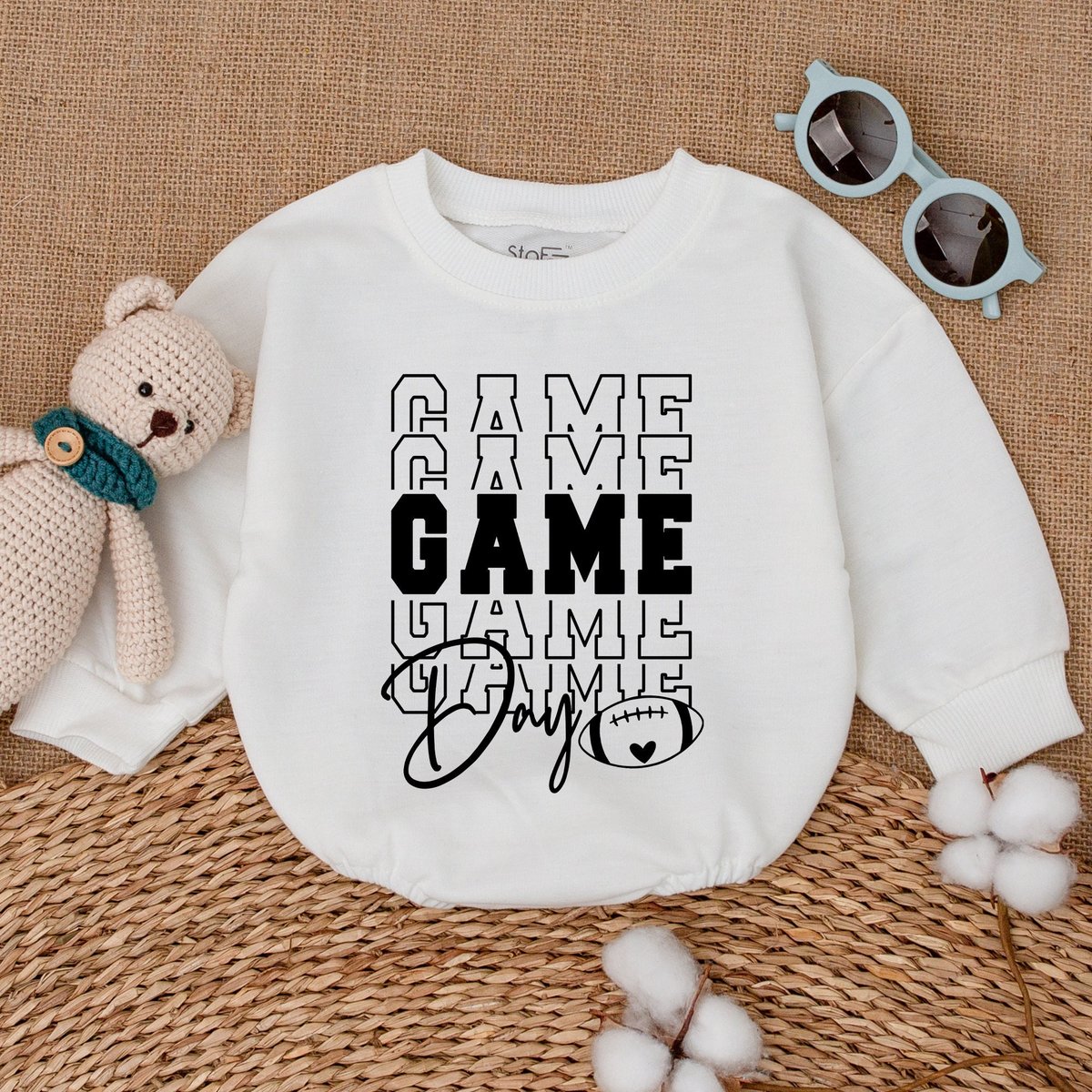 Game Day Football Romper Game Day Vibes Bodysuit Game Day Outfit Summer Sweatshirt Football Sweatshi 168