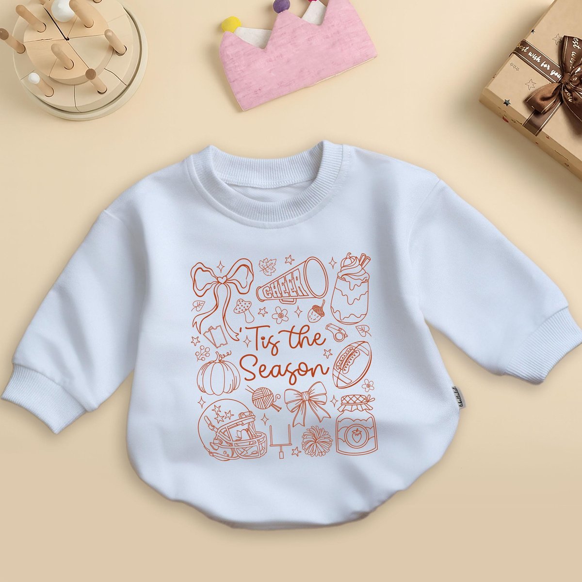 Game Day Romper Sweatshirt Football Baby Outfit Cute Sports Baby Clothes Baby Shower Gift Touchdown 436