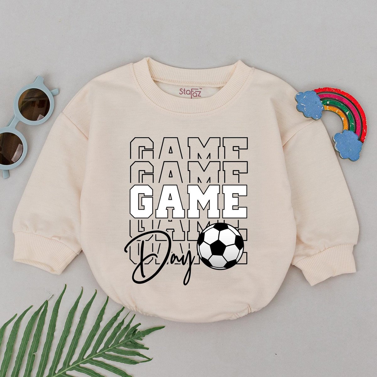Game Day Soccer Romper Soccer Baby Outfits Father's Day Outfit Baby Boy Soccer Outfit Kid Retro Soc