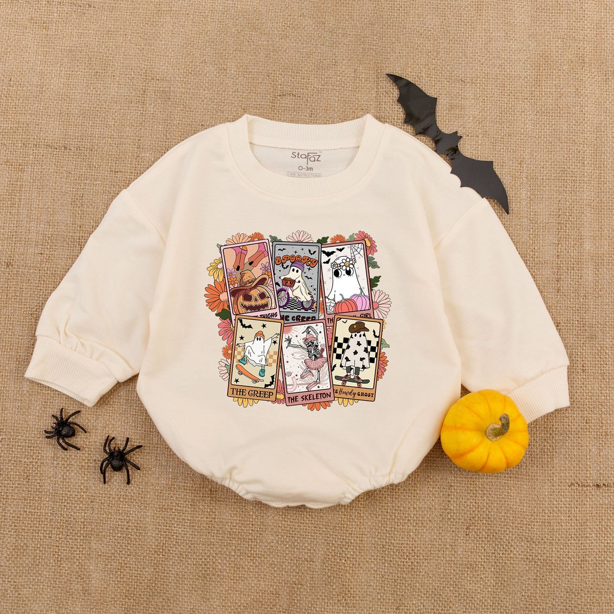 Ghost Tarot Baby Romper  Halloween Newborn Clothes Halloween baby Shower First Halloween Outfit