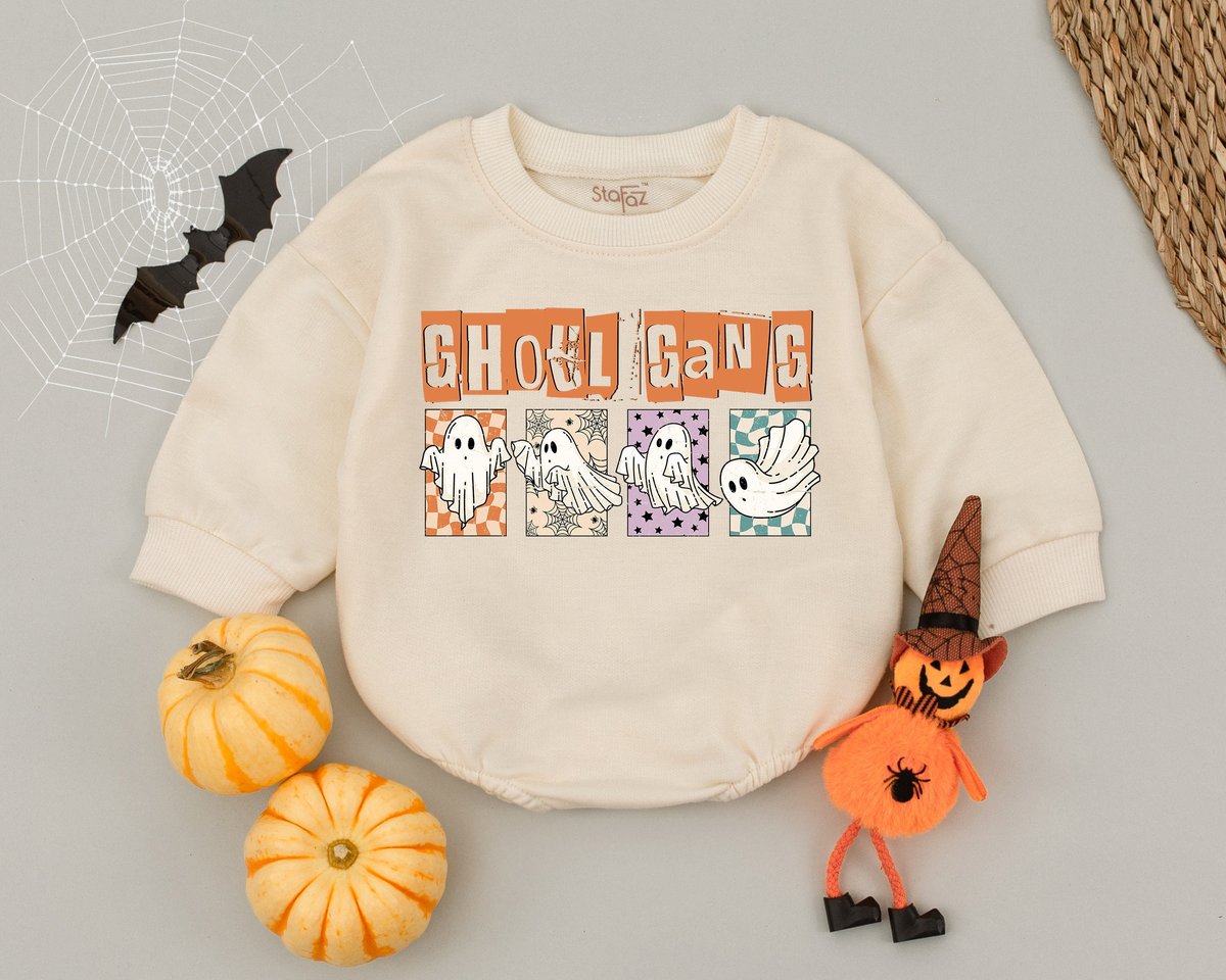 Ghoul Gang Baby Romper Halloween Baby Boys Girls Outfit First Halloween Outfit Retro Autumn Newborn