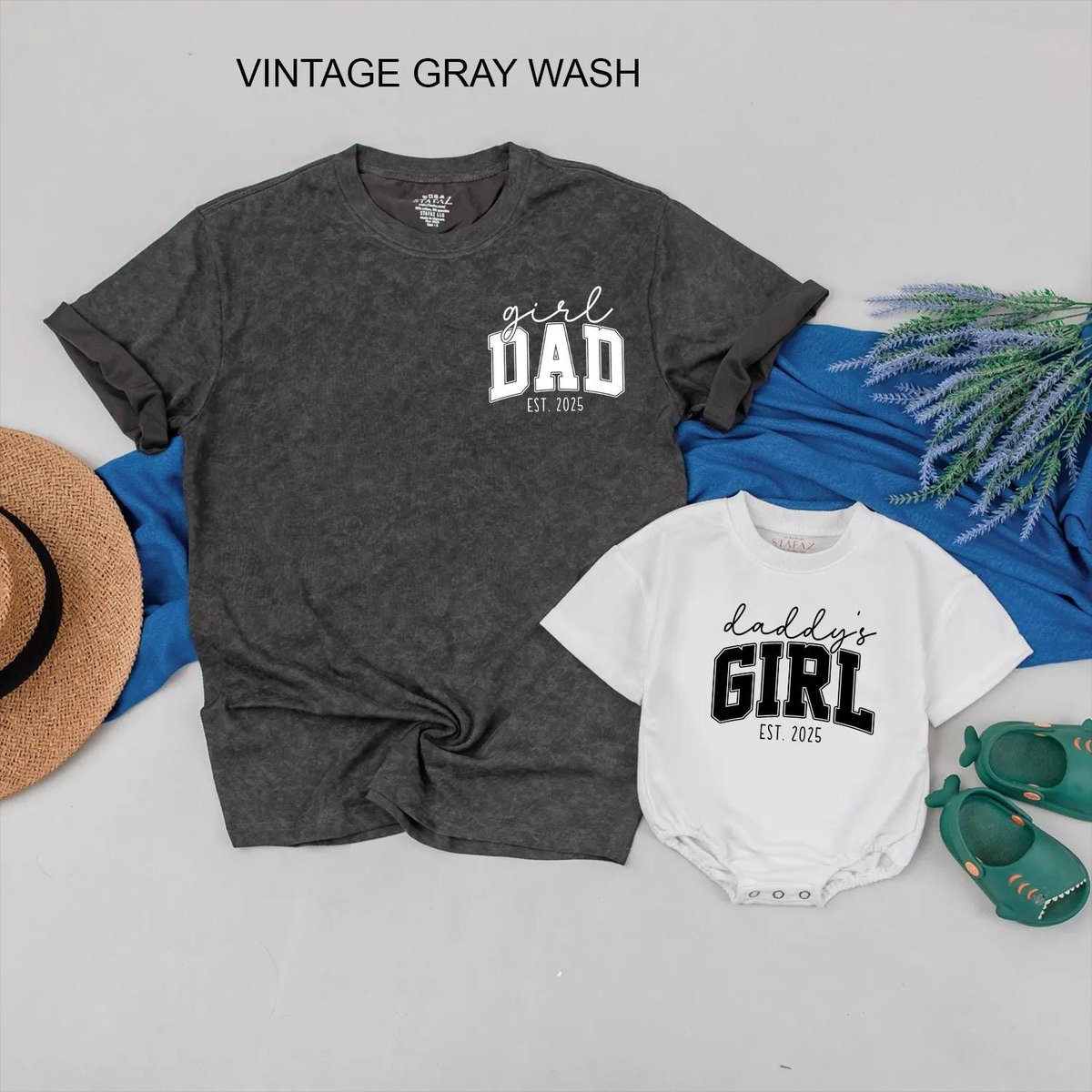 Girl Dad and Daddy's Girl Est. 2025 Matching Shirts Custom Father and Daughter Outfit First Fathers 431