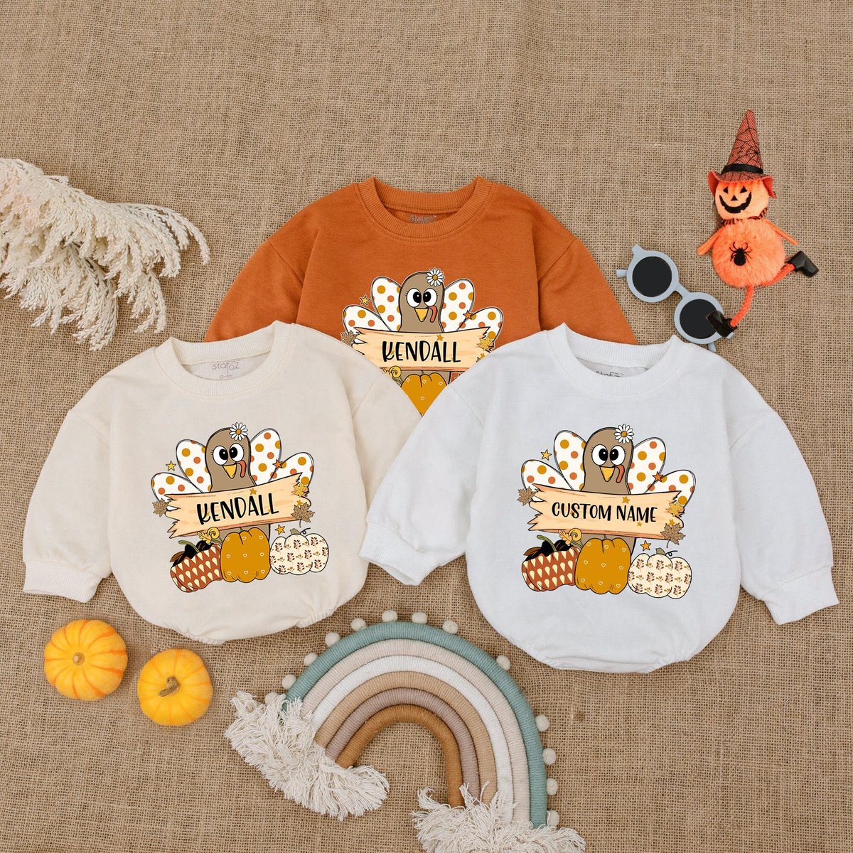 Girl Thanksgiving Clothes Custom Thanksgiving Baby Outfit Bubble RomperFall Pumpkin Baby Bodysuit Ba 179