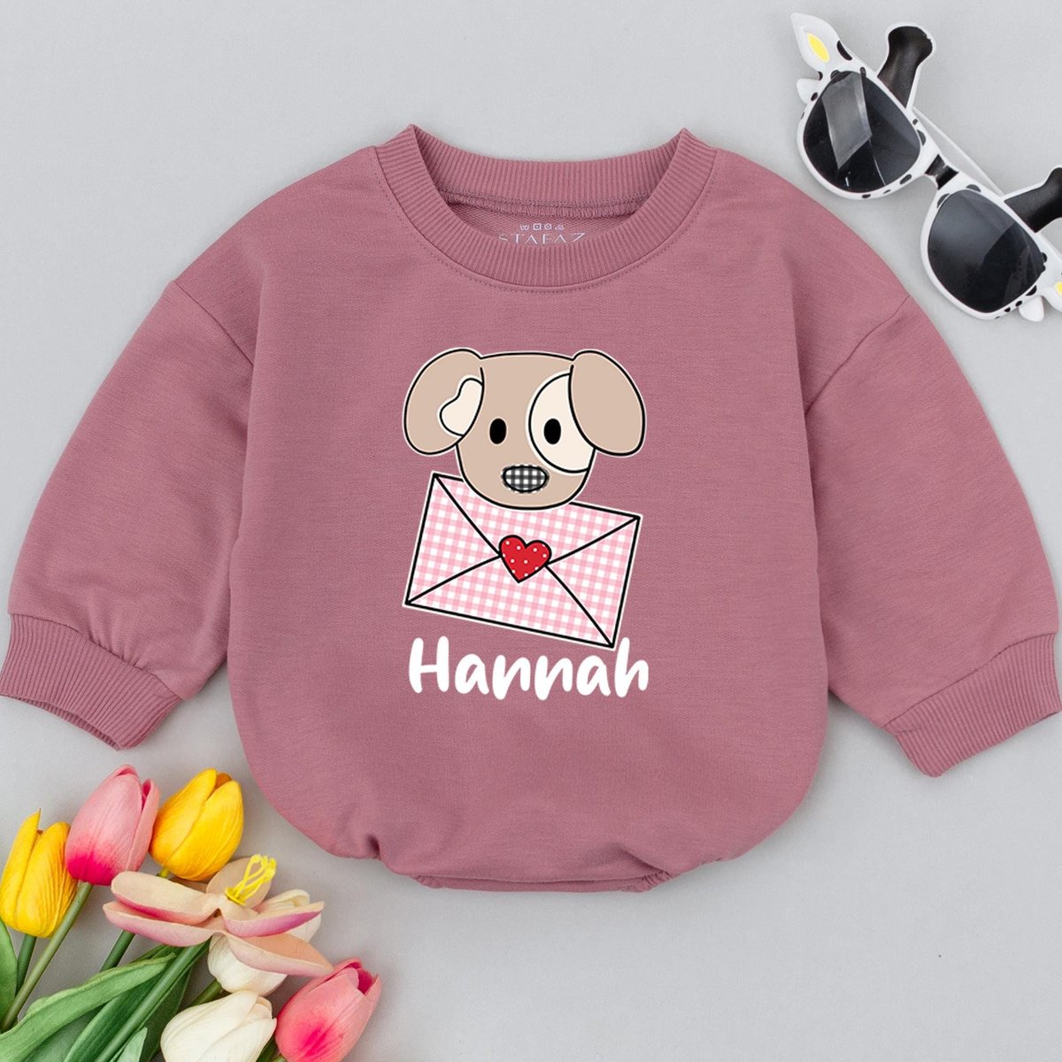 Girls Personalized Valentine's Baby Romper Valentine's Day Gift Pregnancy Reveal Baby Clothes Vale 184
