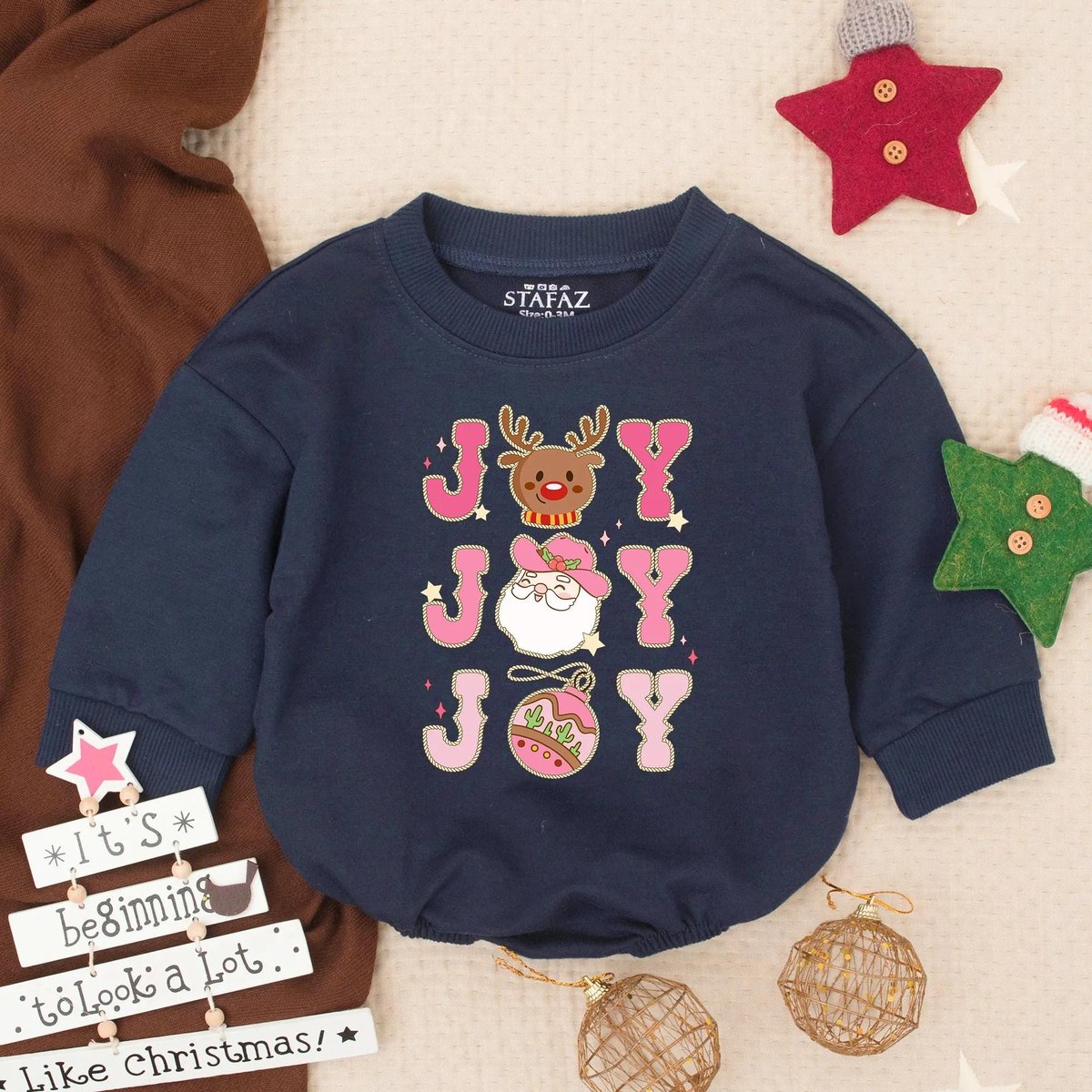 Girly Joy Howdy Christmas Baby Romper Western Christmas Infant Outfit Cowboy Christmas Clothes Toddle