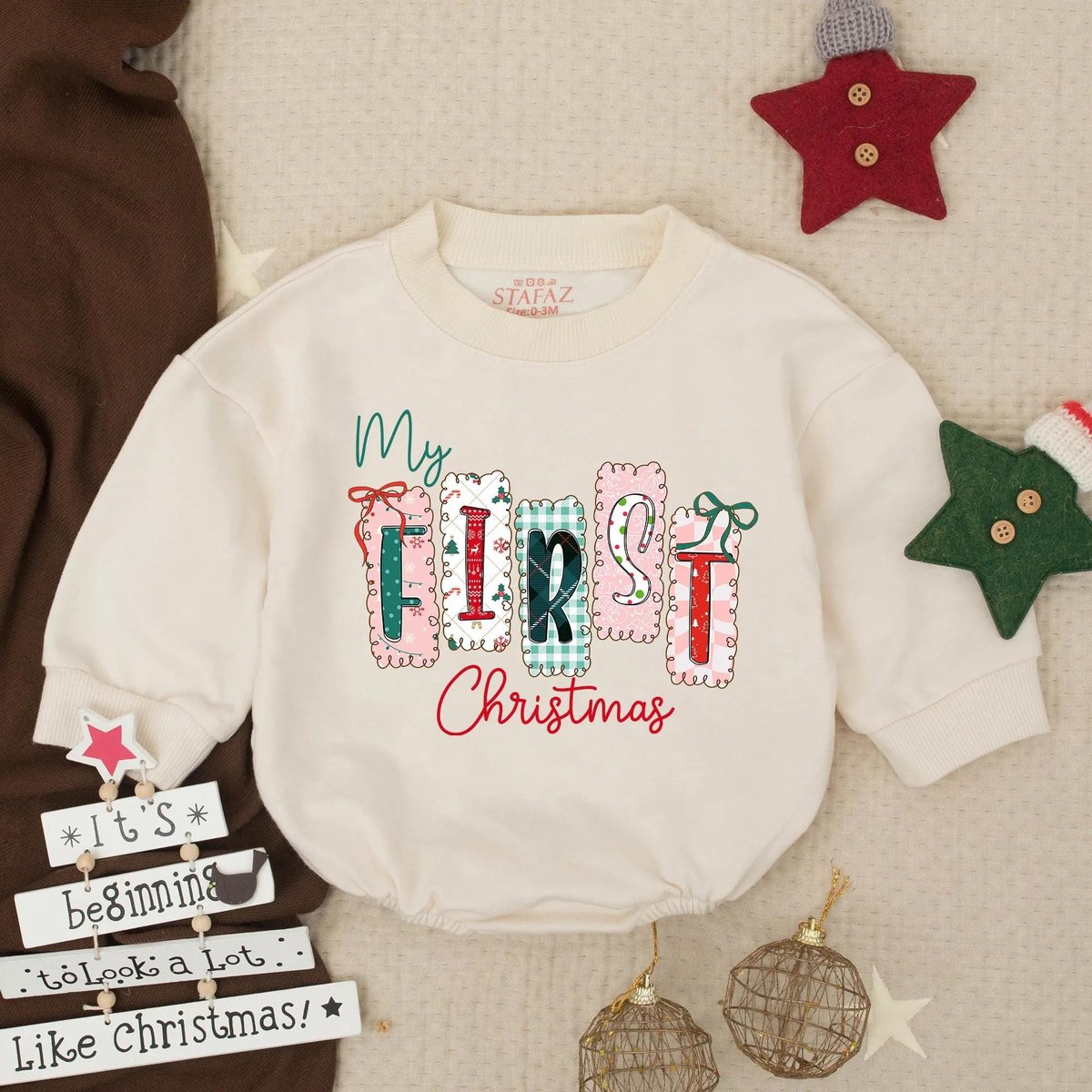 Girly My First Christmas Bubble Romper Christmas Clothes Red Car Christmas Tree Sweatshirt Newborn W