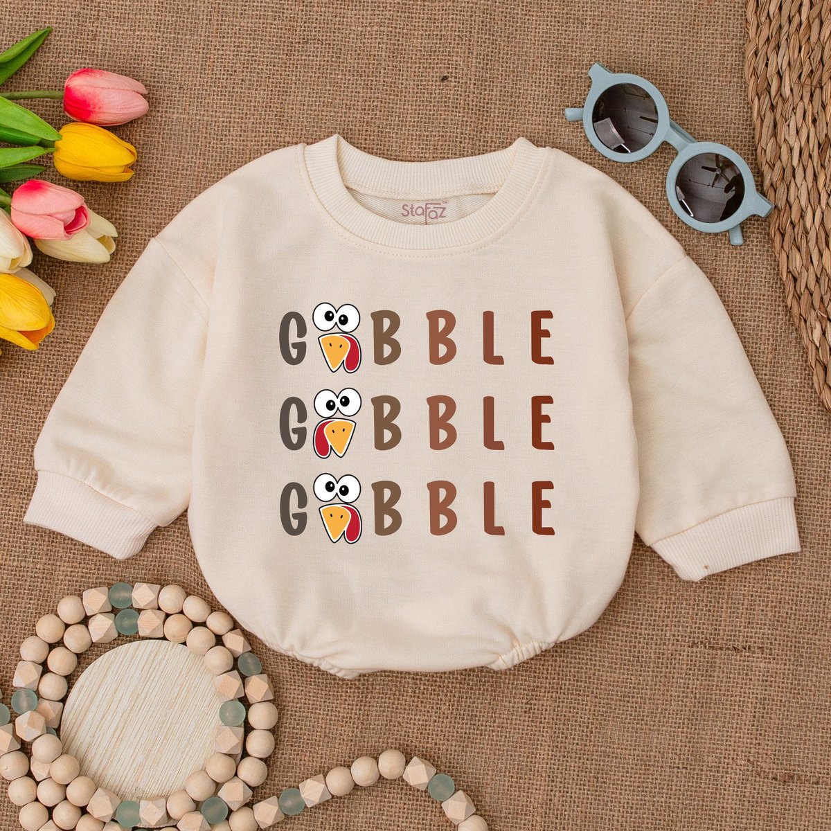 Gobble Baby Romper Funny Turkey Bodysuit Thanksgiving Sweatshirt Romper Thanksgiving Baby Clothes Fa 174
