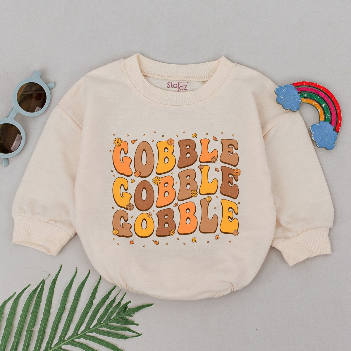 Gobble Gobble Baby Romper First Thanksgiving Romper Thanksgiving Baby Clothes Fall Baby Outfit 1st T