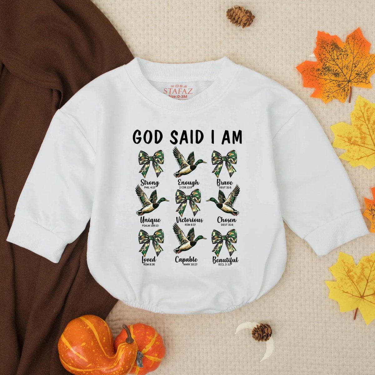 God said I am Mallard Duck Boy Bubble Romper Southern Boy Mallard Duck Hunting Baby Shirt Baby Bodys