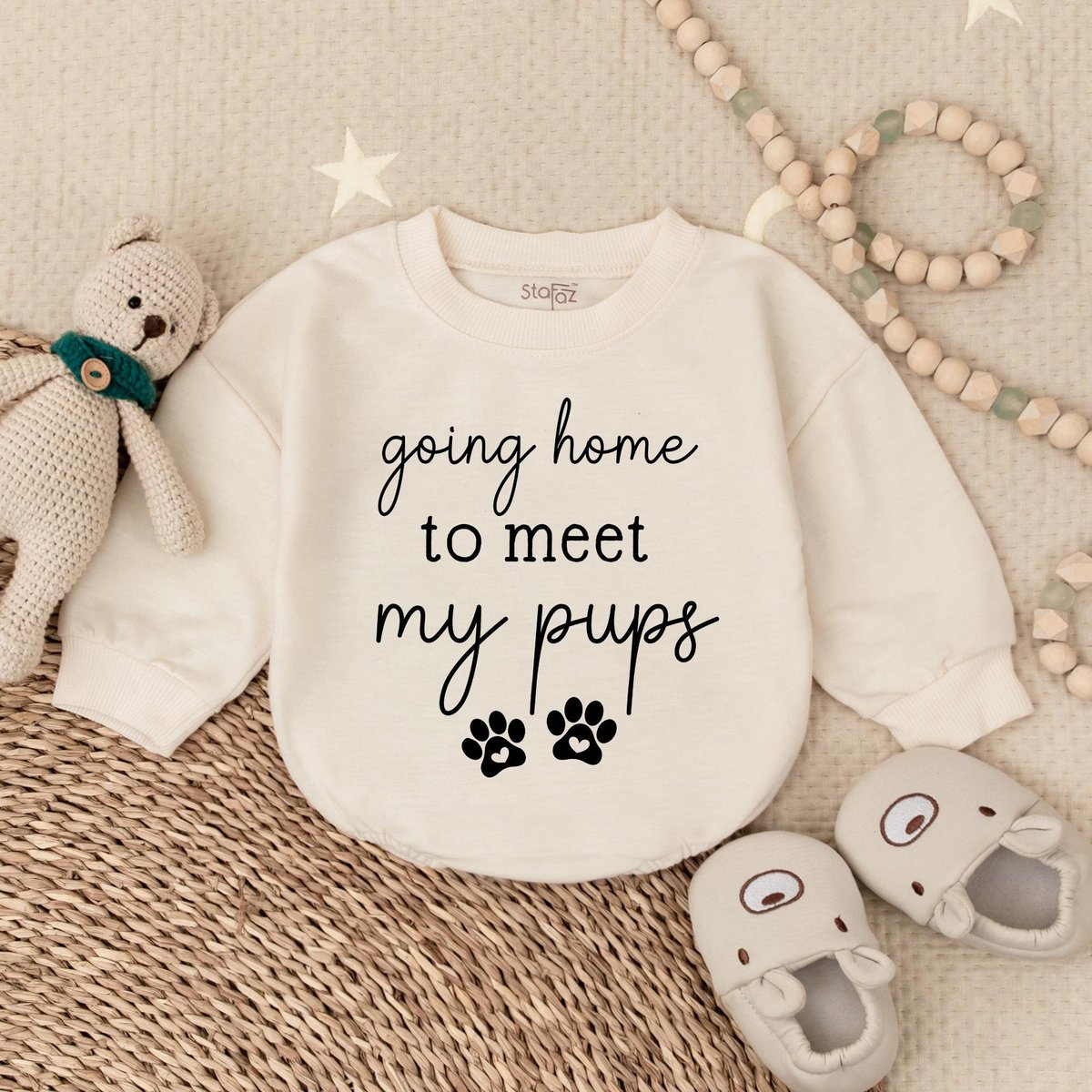 Going Home to Meet My Pups Baby Bodysuit Bubble RomperNew Best Friend GiftCute baby clothes Funny Ne
