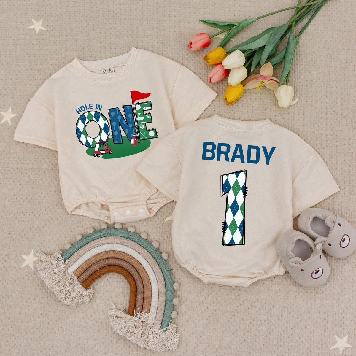 Golf Hole-In-One 1st Birthday Baby Romper Kids Golfing Birthday Babysuit Golf 1st Birthday BoyGolf T