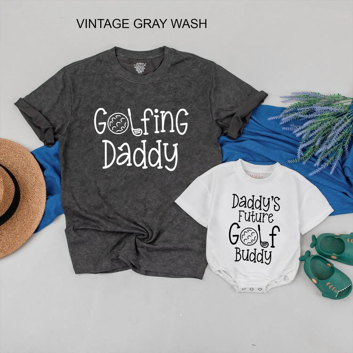 Golfing Daddy and Baby Bodysuit Matching Golf Buddy Tees for Dad and Son Custom Golf Themed Fathers 430