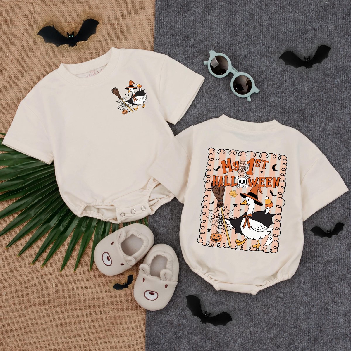 Goose My First Halloween T shirt Bubble Romper First Halloween Outfit Cute Toddler Halloween Clothes 432