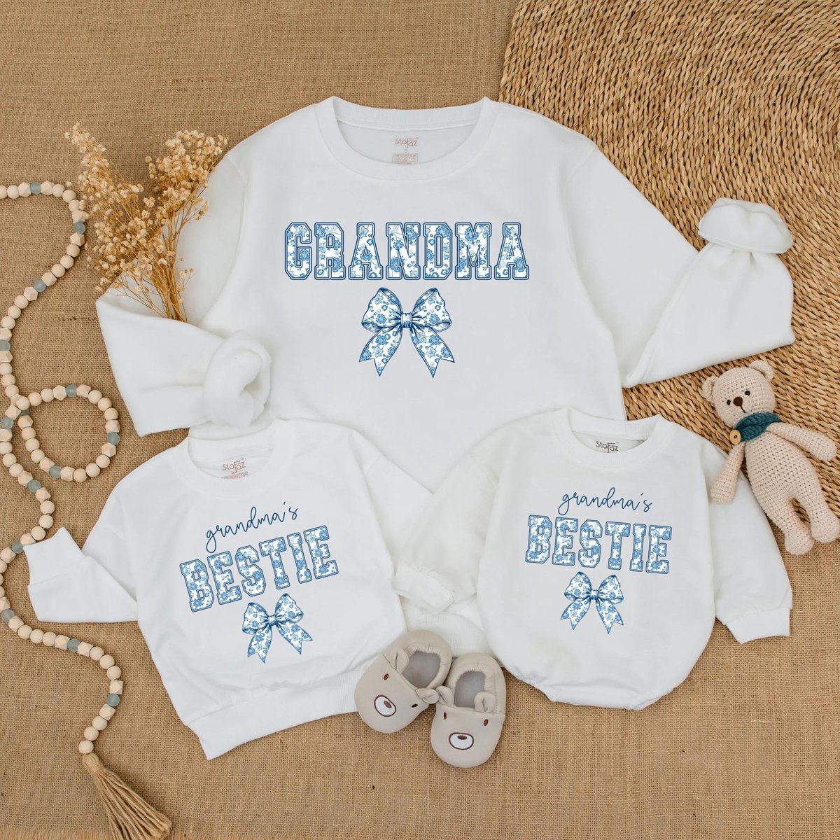 Grandma and Grandma's Bestie Sweatshirt Grandmas Favorite Shirt Birthday Gift for Grandma New Grand