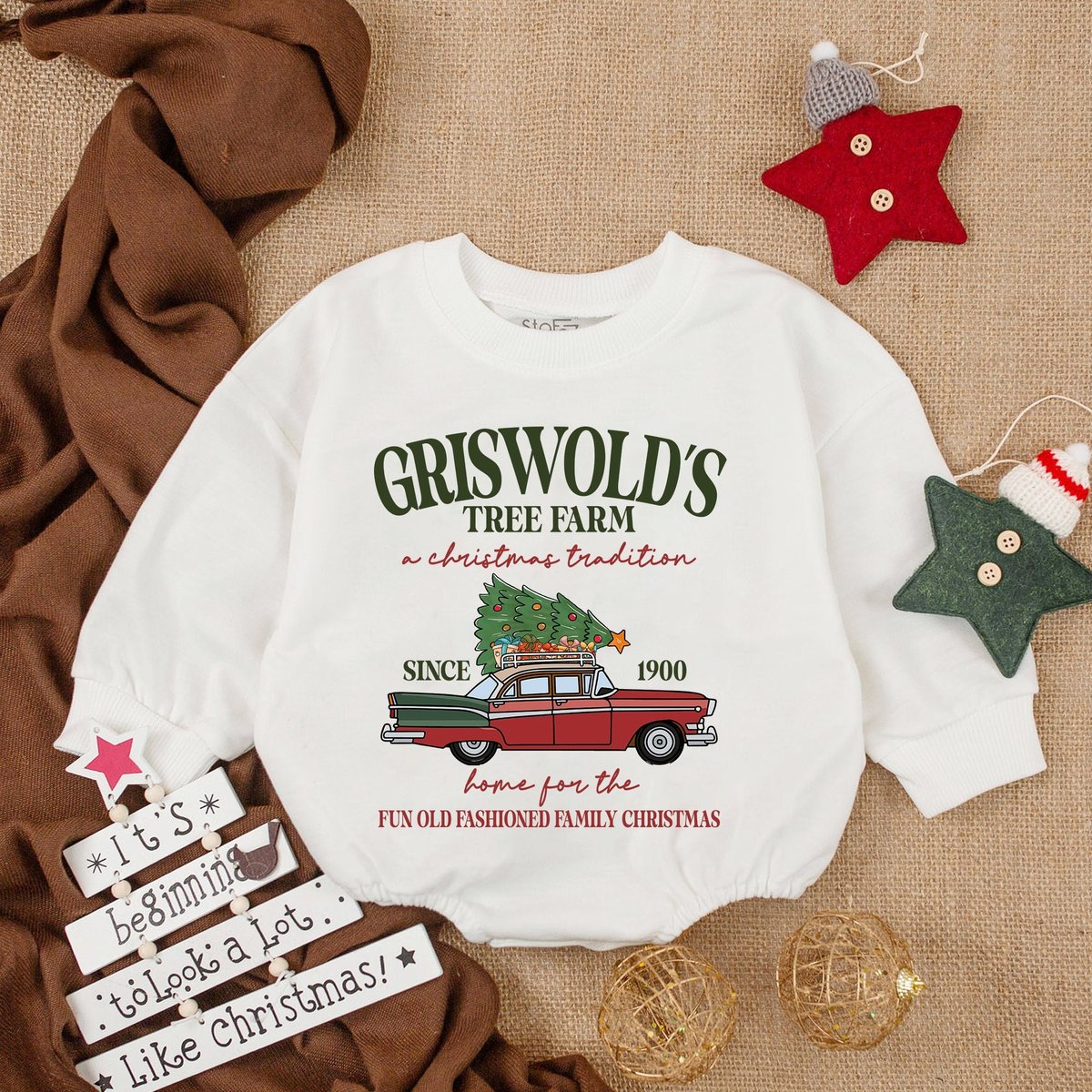 Griswolds Tree Farm Christmas Baby RomperBaby Outfit Christmas Baby RomperFirst Christmas OutfitSant