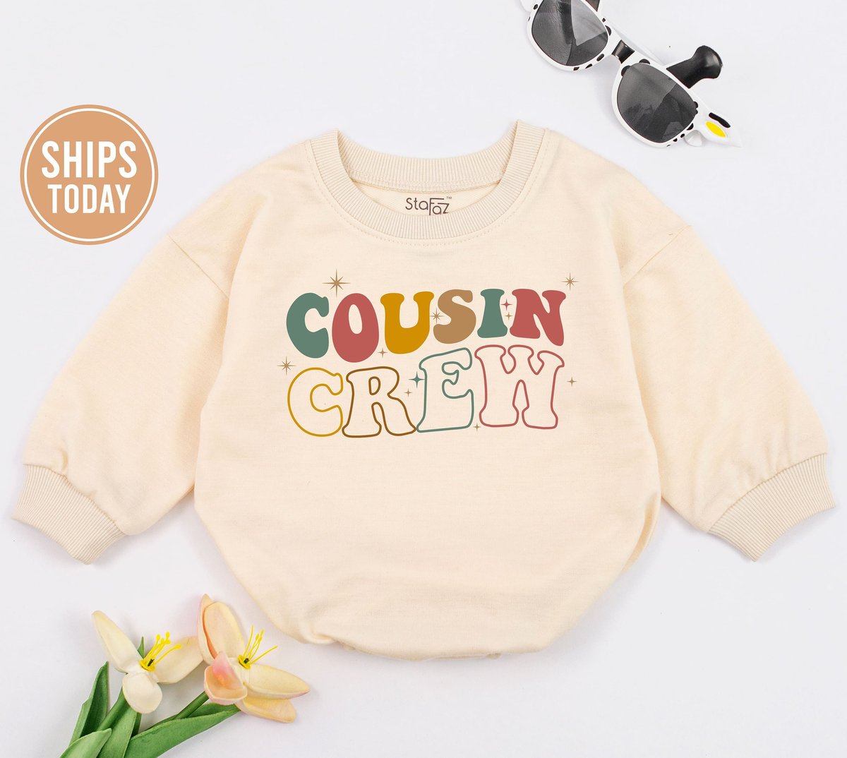 Groovy Cousin Crew Romper Cute Cousin Crew Baby Bodysuit Family Reunion Vacation Summer Camping Trip 148