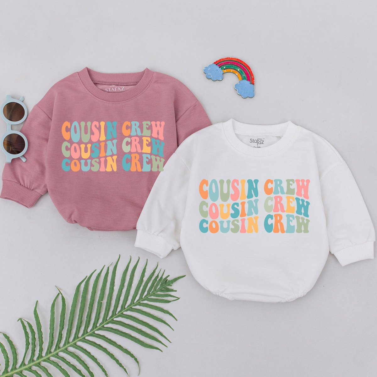 Groovy Cousin Crew Romper Retro Boho Cool Cousin Crew Bodysuit Cousin Besties Outfit Baby Clothes Ba