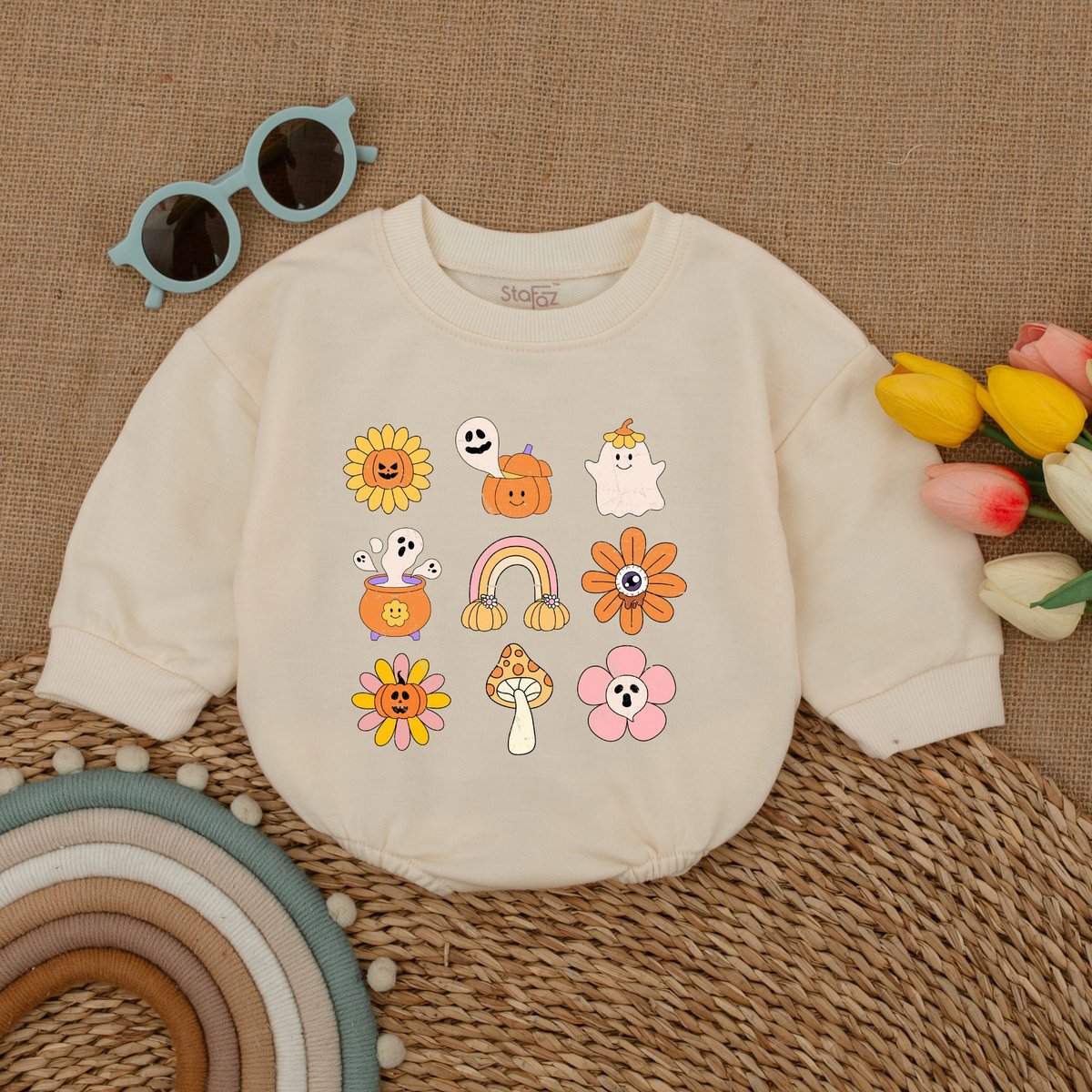 Groovy Halloween Baby Romper Fall Baby Bodysuit Halloween Baby Clothes Baby Girl Halloween Outfit Ha 174