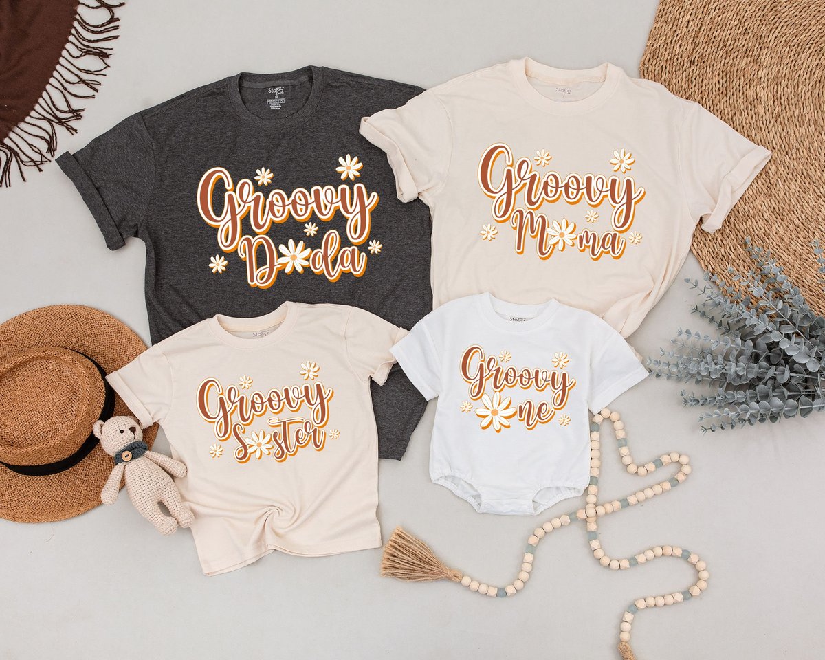 Groovy One Family First Birthday Shirts Groovy One Birthday Shirt Matching Mommy and Me Shirts Retro 166