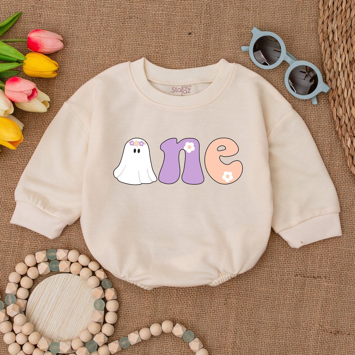 Groovy Spooky One Baby Romper Halloween Ghost Bodysuit Halloween First Birthday Halloween Baby Showe 172