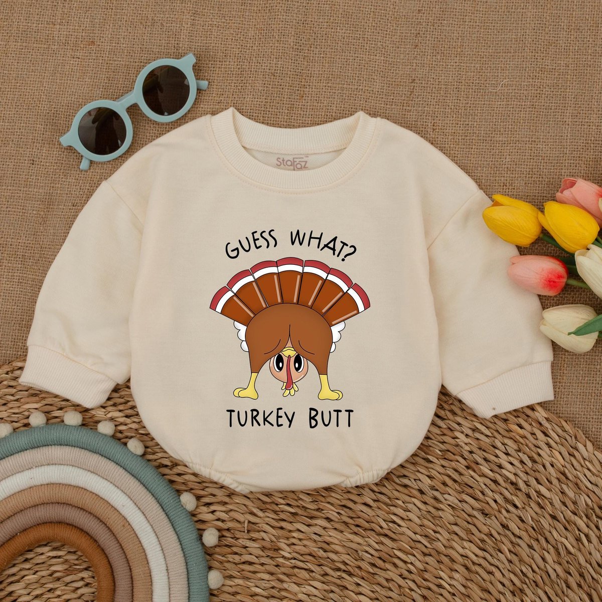Guess What Turkey Butt Romper Little Turkey Funny Thanksgiving Bodysuit Baby Thanksgiving Outfit Fal 176