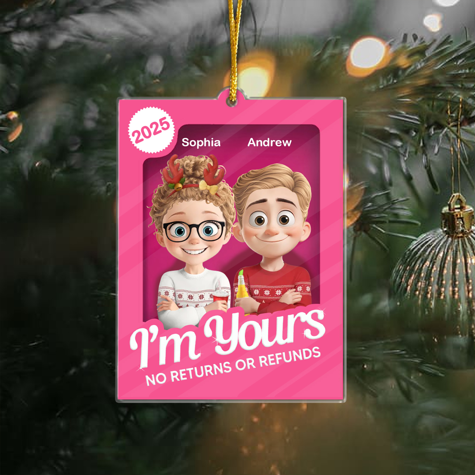 Personalized Im Yours Christmas Ornament  Acrylic Couple Holiday Gift for BoyfriendGirlfriend 2025-ASO-GM9FU
