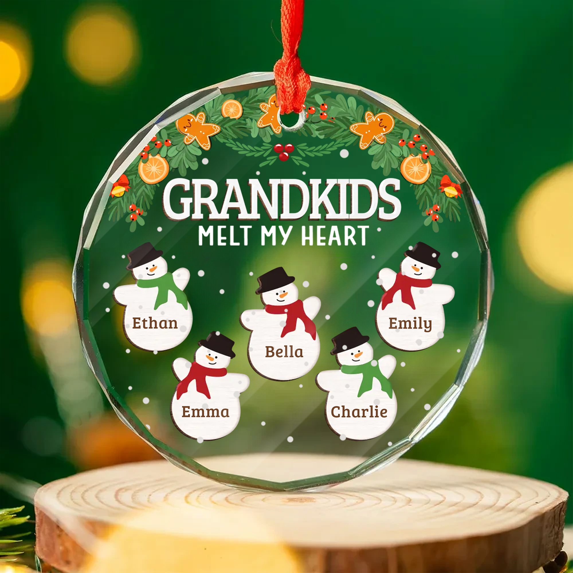 Personalized Family North Pole Sign Christmas Ornament  Acrylic  Wood Style  Holiday Gift for Family-GLO-WSPEM