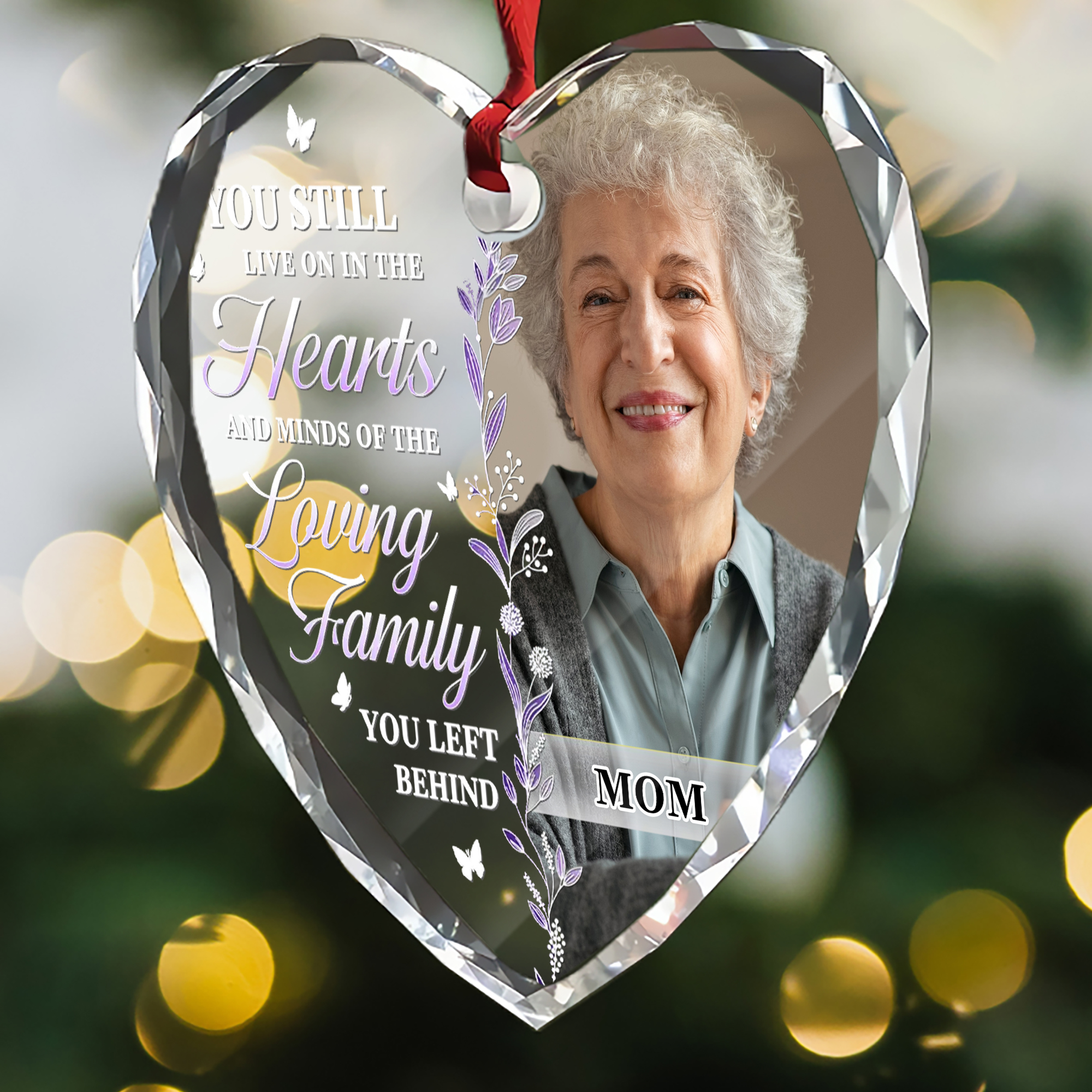 Personalized Memorial Loving Family Ornament  Acrylic Heart  Sympathy Gift for Family-HGLO-ZQ5SS