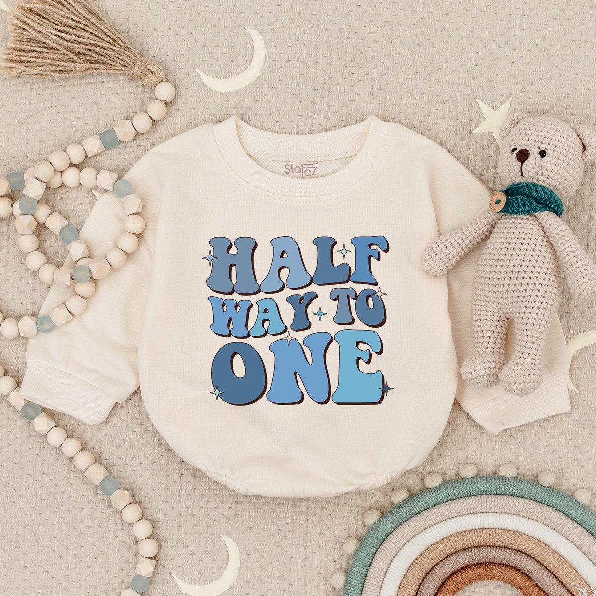 Half Way To One Birthday Romper Birthday Bodysuit 12 Way To One Birthday Outfit Birthday Gift For Bo
